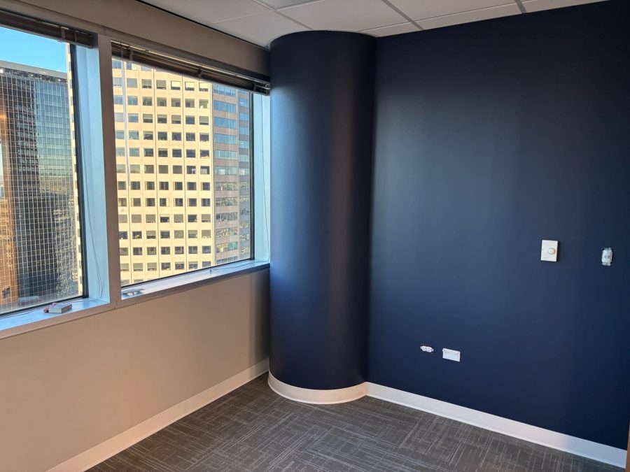 office interior with blue and white painted walls Preview Image 1