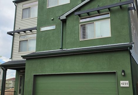 Bold Green Stucco Exterior