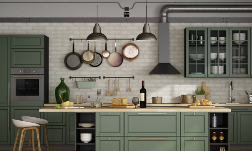 Green Kitchen Cabinets