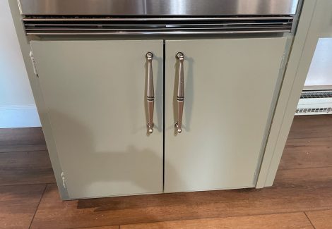 green painted kitchen cabinets