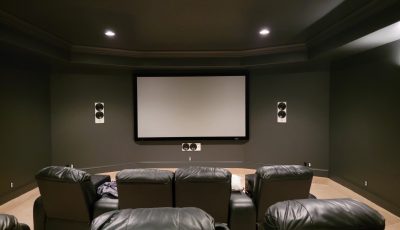 dark painted theater room
