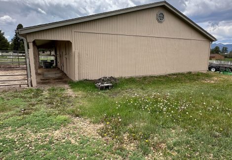 side of repainted barn