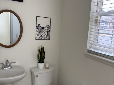 white painted home bathroom