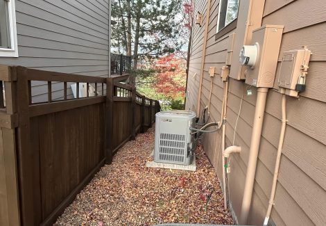 wooden fence with dark stain