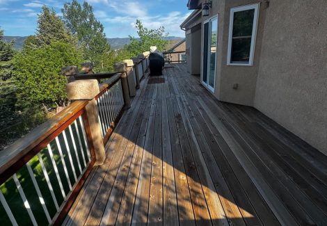 wooden deck on home before staining