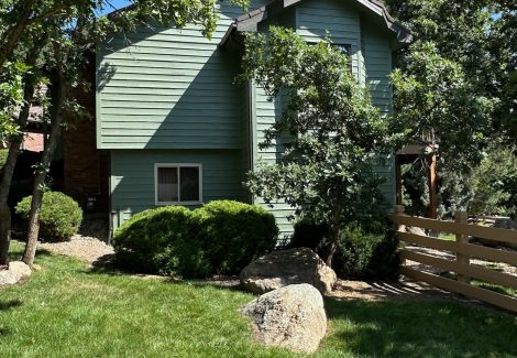 house with green painted siding