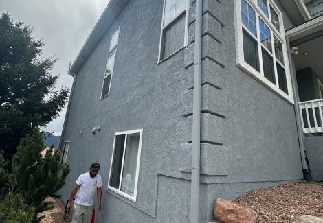 corner of house with stucco siding