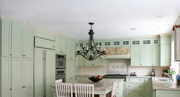 Country Kitchen Cabinets Painted Green