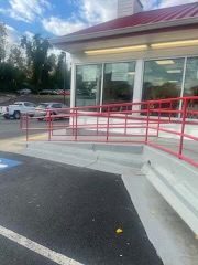 five guys red railing
