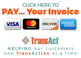 transact logo and credit card options