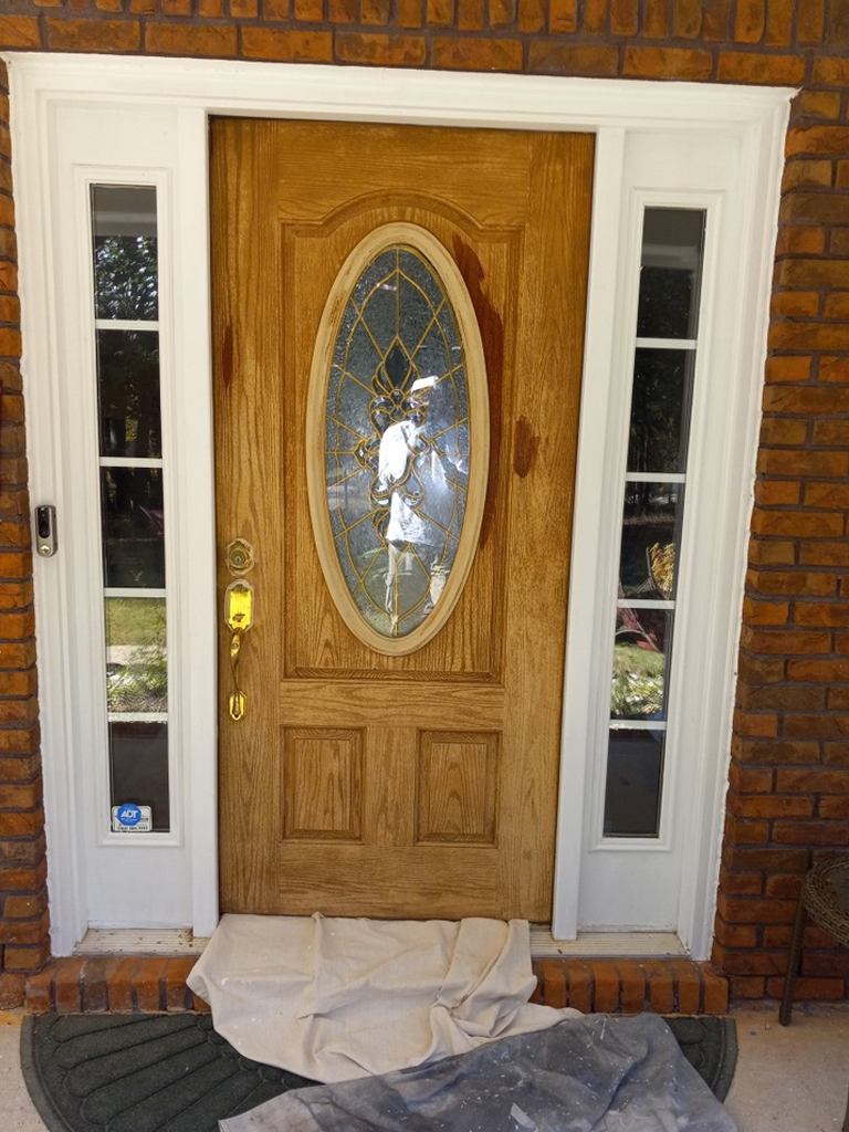 front door before staining
