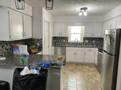 after kitchen cabinet painting