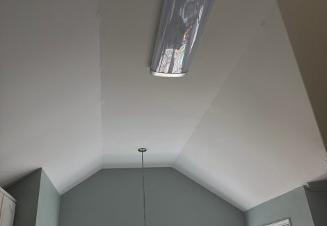 bedroom ceiling after popcorn removal