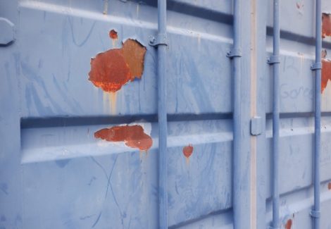 rust spots on metal surface