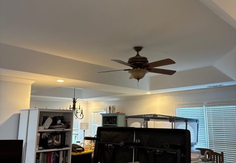 living room ceiling after popcorn removal
