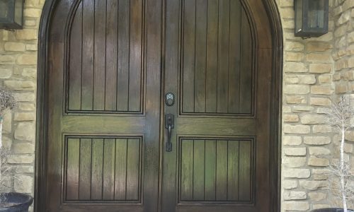 Double Door Wood Staining