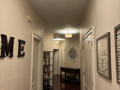 home hallway with refinished ceiling