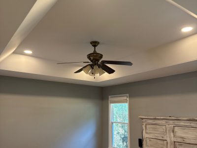 bedroom ceiling after popcorn removal
