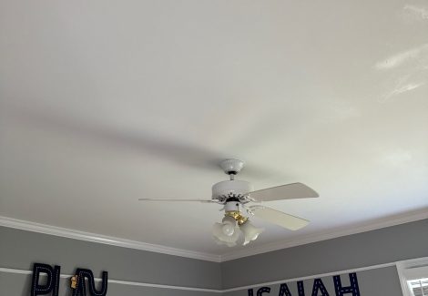 bedroom ceiling with ceiling fan