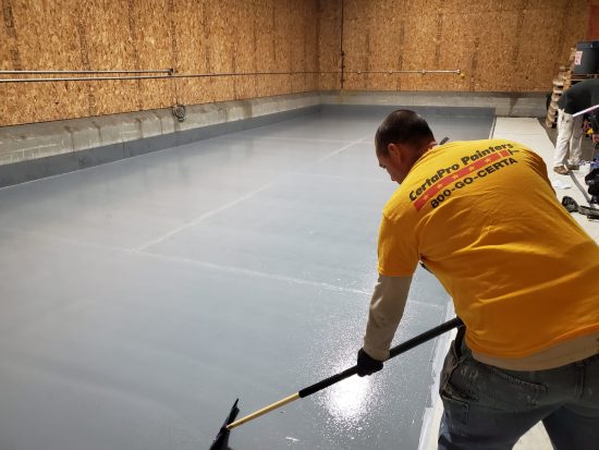 certapro painters applying epoxy flooring