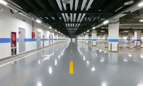 warehouse with epoxy flooring