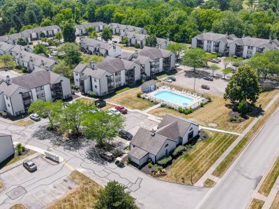 Stoney Creek Apartments Case Study after photo of pool and buildings from above