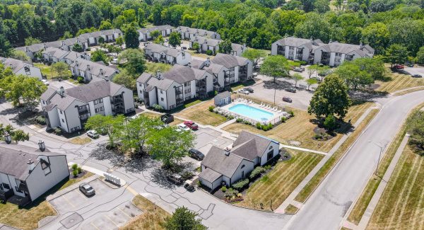 Stoney Creek Apartments Case Study after photo of pool and buildings from above