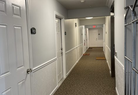 painted apartment hallway