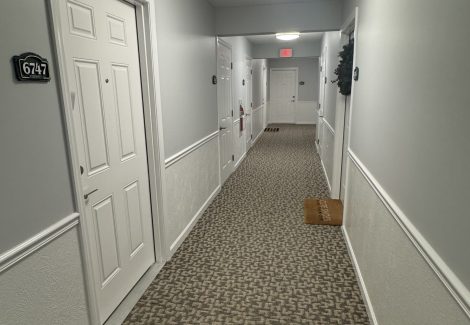 painted apartment hallway