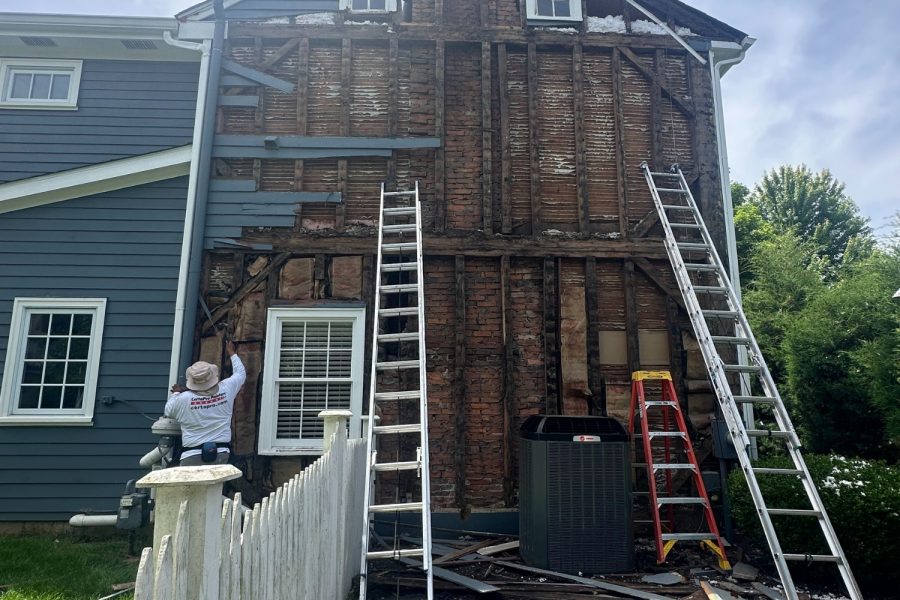 Westerville case study during photo side of house being replaced Preview Image 4