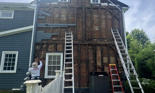 Westerville case study during photo side of house being replaced