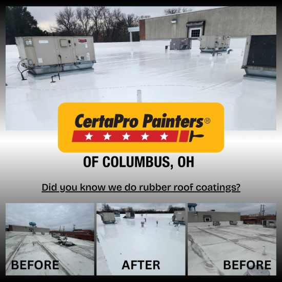 commercial rubber roof coating application example