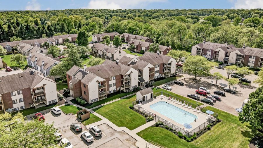 Stoney Creek Apartments Case Study before photo of pull area and buildings from above Preview Image 1