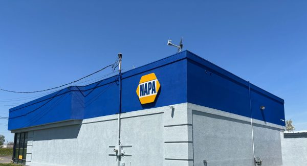 painted auto parts store exterior