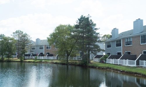 Back of townhomes after painting