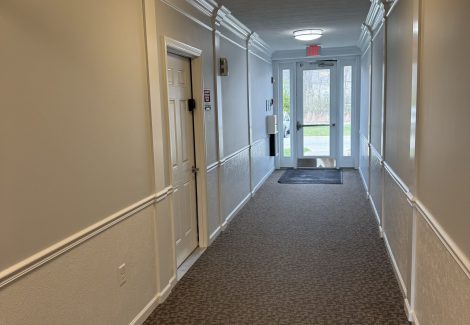 painted apartment hallway