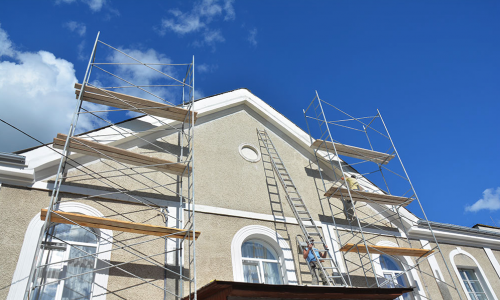 Large Stucco Building