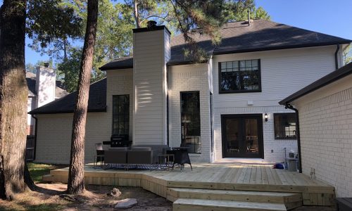 White Brick Painting with Black Trim