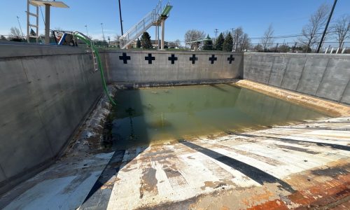 Stained Pool Deck Surface