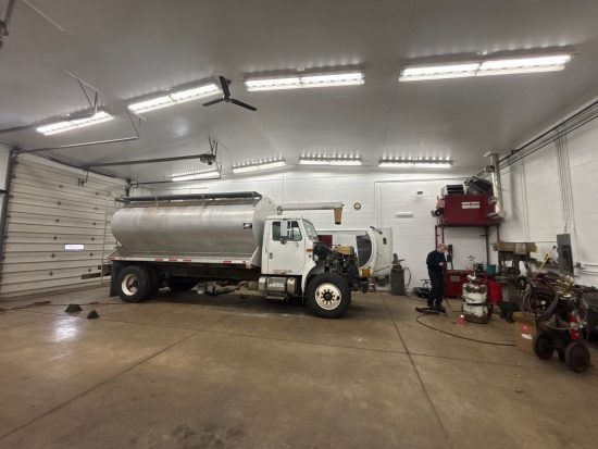 truck in comercial garage