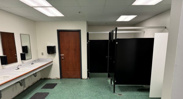 locker room with epoxy floor