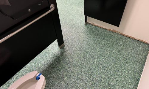 Completed Epoxy Floor with Custom Flake