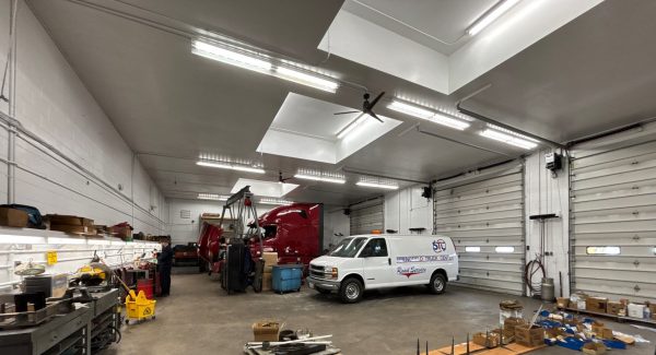 painted commercial garage interior