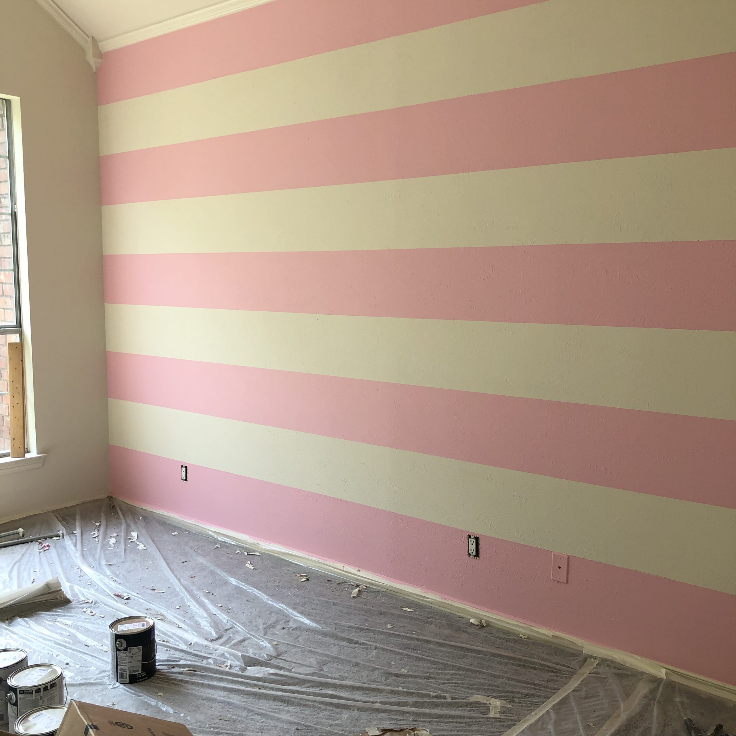 Interior Stripes Drywall Painting After