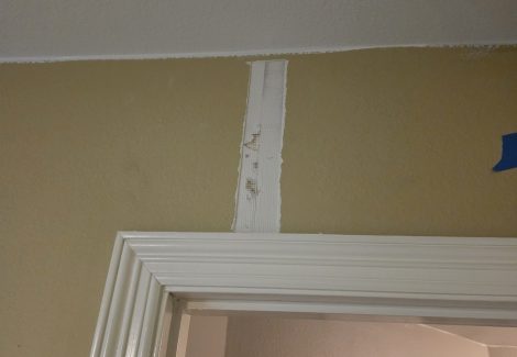 crack on drywall during repaint