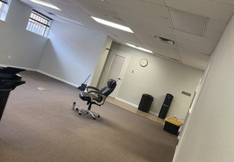 tilted painted office room