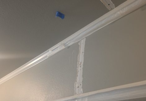 crack on drywall during repaint