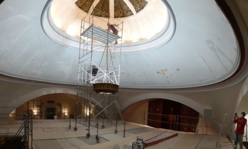 Working on the dome