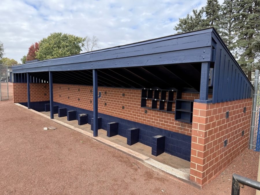 Repainted high school baseball park dugout in Urbandale, IA Preview Image 1