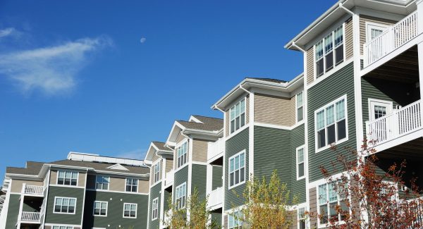 green and brown condo complex